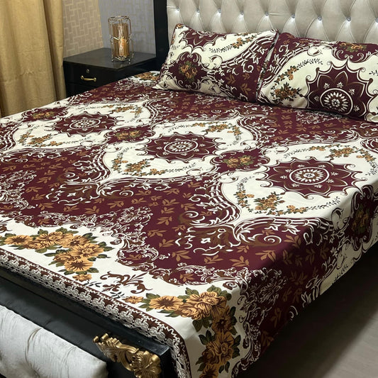 PREMIUM 3D CRYSTAL COTTON DOUBLE BEDSHEET