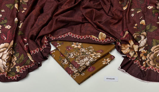 PREMIUM KHADDAR 3 PIECEC SUIT