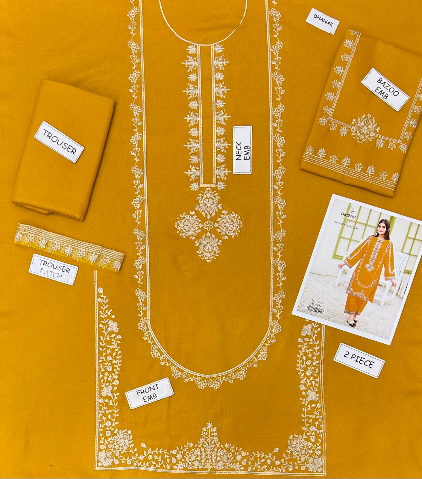 UMZAY PREMIUM EMBROIDERED DHANAK UNSTITCHED 2PC SUIT