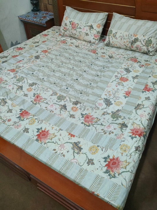 PREMIUM KINGSIZE 3PIECE COTTON SATIN BEDSHEET