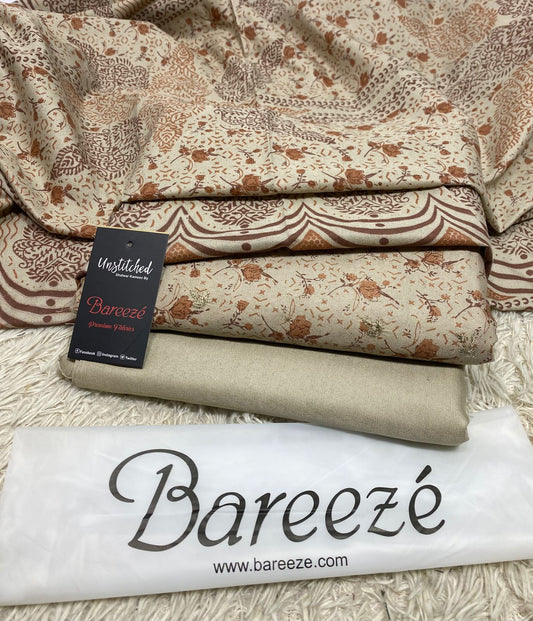 BAREEZE | 3 PIECE DIGITAL PRINT UNSTITCHED WINTER SUIT