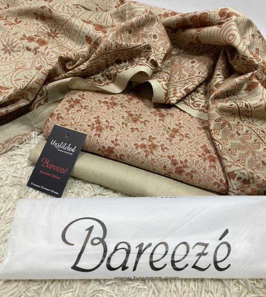 BAREEZE | 3 PIECE DIGITAL PRINT UNSTITCHED WINTER SUIT