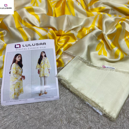 LULUSAR LUXURY SILK DRESS | 2PEC UNSTICHED.
