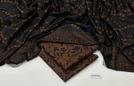 DHANAK | 3 PIECE DIGITAL PRINT UNSTITCHED WINTER SUIT