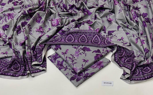 DHANAK | 3 PIECE DIGITAL PRINT UNSTITCHED WINTER SUIT