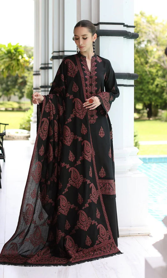 PREMIUM BAREEZE 3 PIECE DHANAK EMBROIDERED UNSTITCHED SUIT