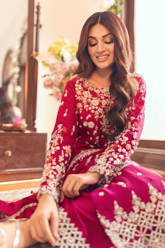 SUNNiA MANAHiL EXCLUSIVE EMBROIDERED DHANAK UNSTITCHED 3PC SUIT