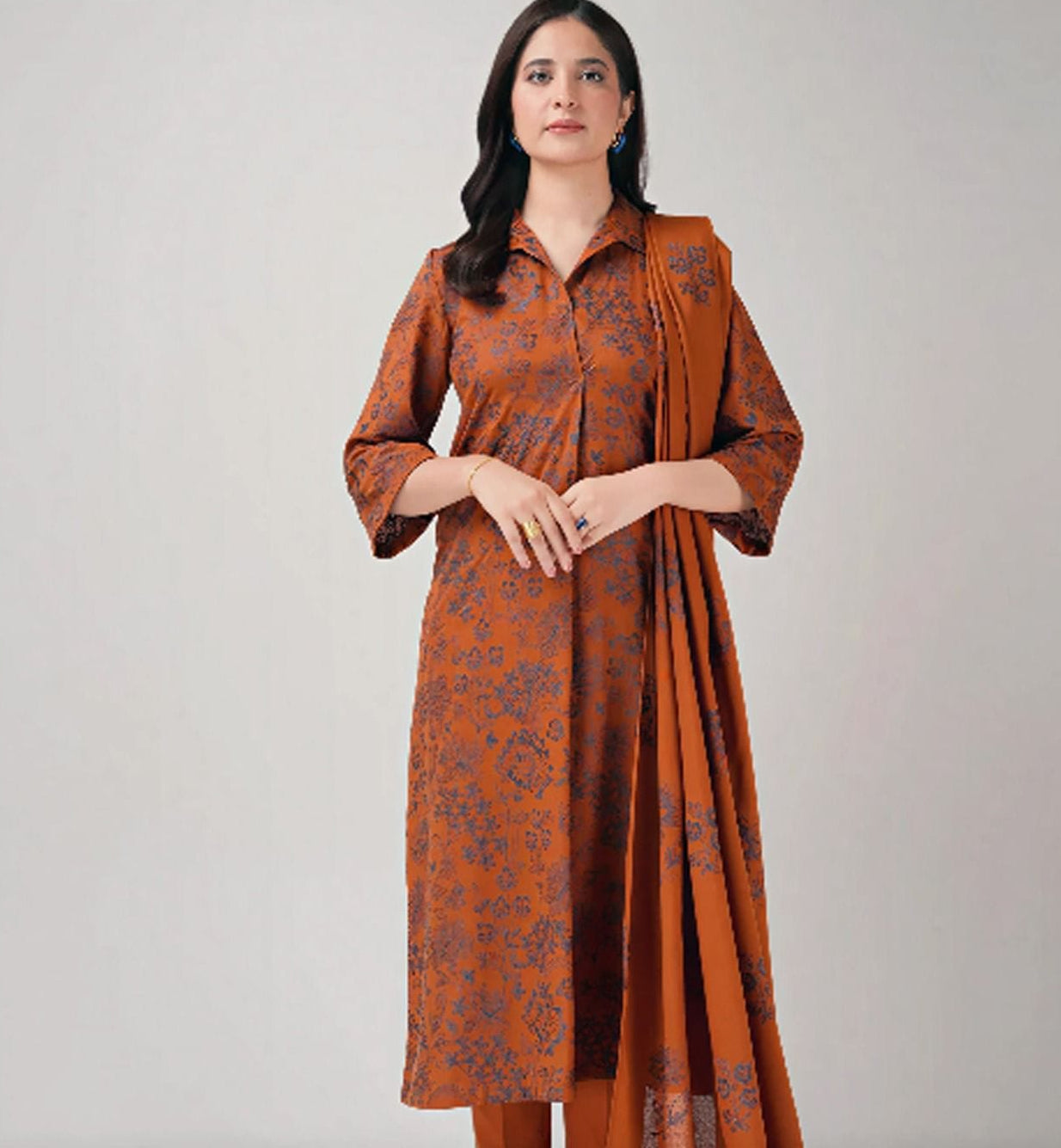 PREMIUM EMBROIDERED DHANAK UNSTITCHED 3PC SUIT