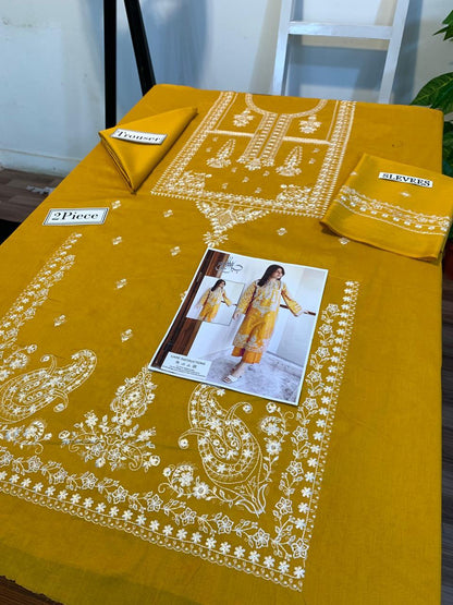 PREMIUM 2PC EMBROIDERED DHANAK UNSTITCHED SUIT