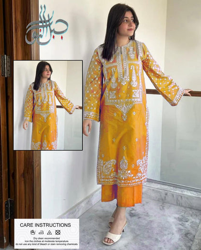 PREMIUM 2PC EMBROIDERED DHANAK UNSTITCHED SUIT