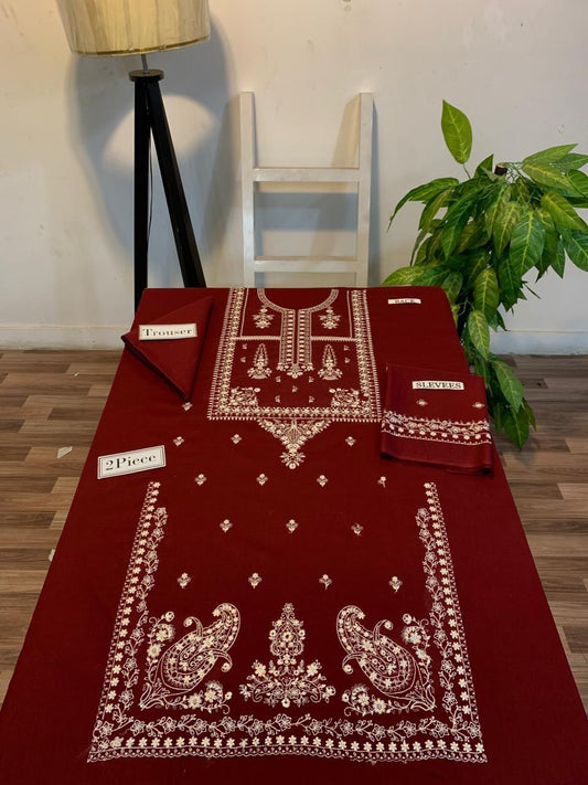 PREMIUM 2PC EMBROIDERED DHANAK UNSTITCHED SUIT