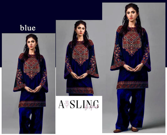 AISLING PREMIUM 2PC EMBROIDERED DHANAK UNSTITCHED SUIT