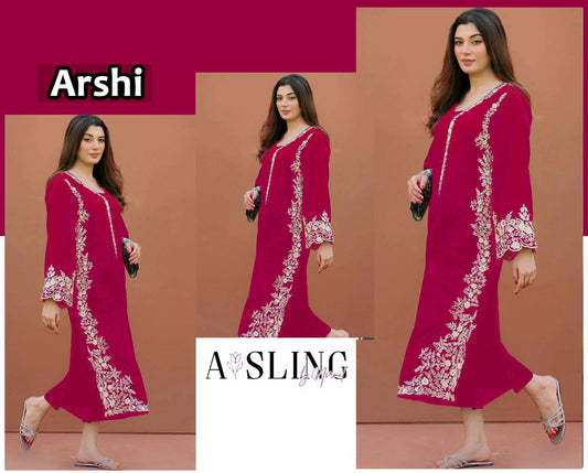 AISLING PREMIUM 2PC EMBROIDERED DHANAK UNSTITCHED SUIT