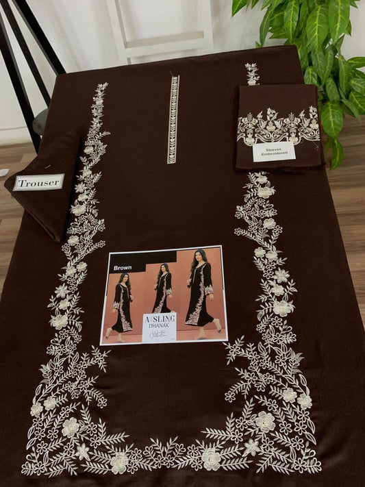 AISLING PREMIUM 2PC EMBROIDERED DHANAK UNSTITCHED SUIT