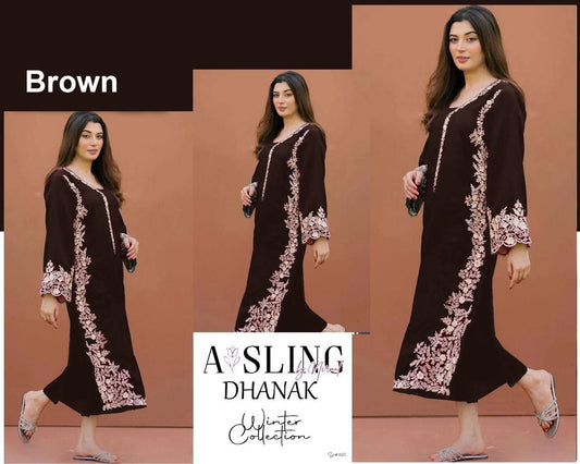 AISLING PREMIUM 2PC EMBROIDERED DHANAK UNSTITCHED SUIT