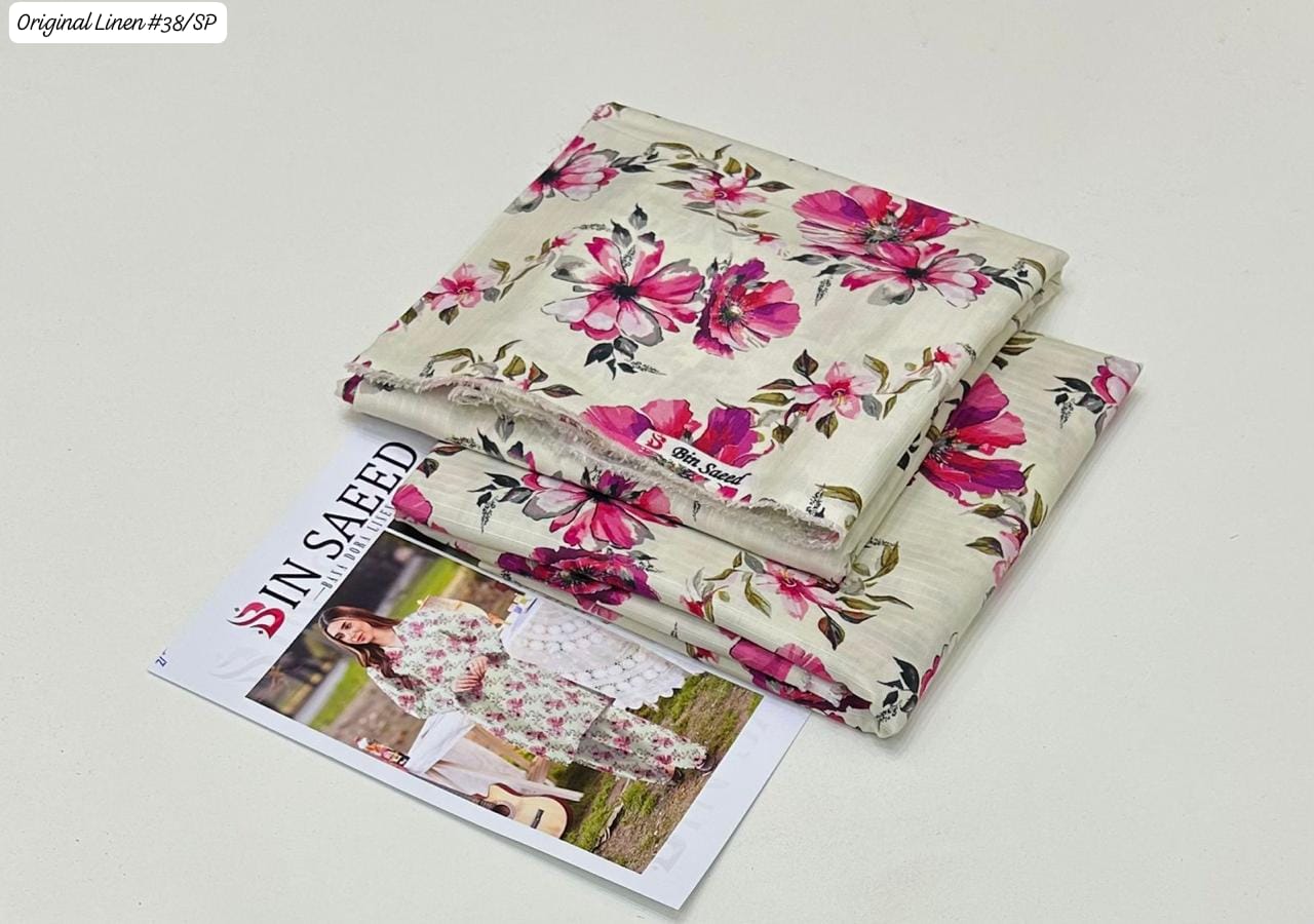 100% ORIGINAL LINEN BIN SAEED 💯💯💯 DIGITAL PRINT BANA DORA LINEN 2PC