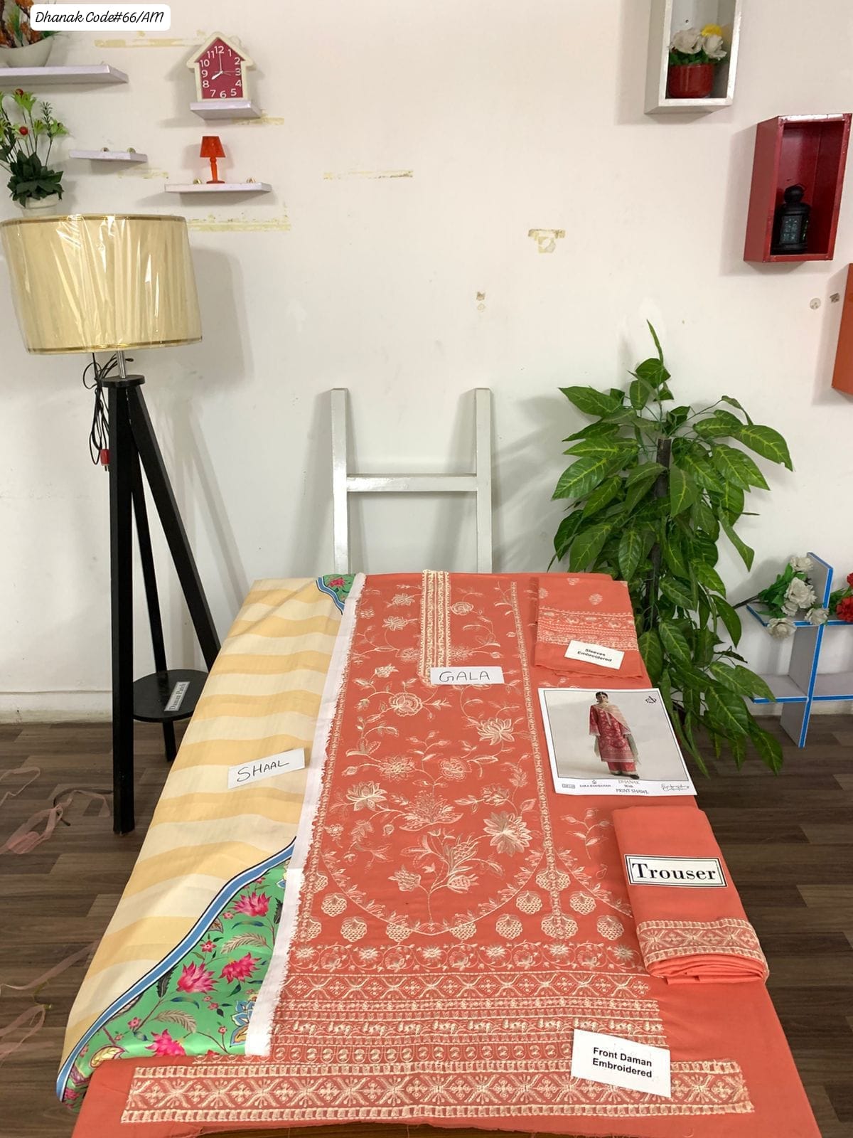 PREMIUM EMBROIDERED DHANAK UNSTITCHED 3PC SUIT