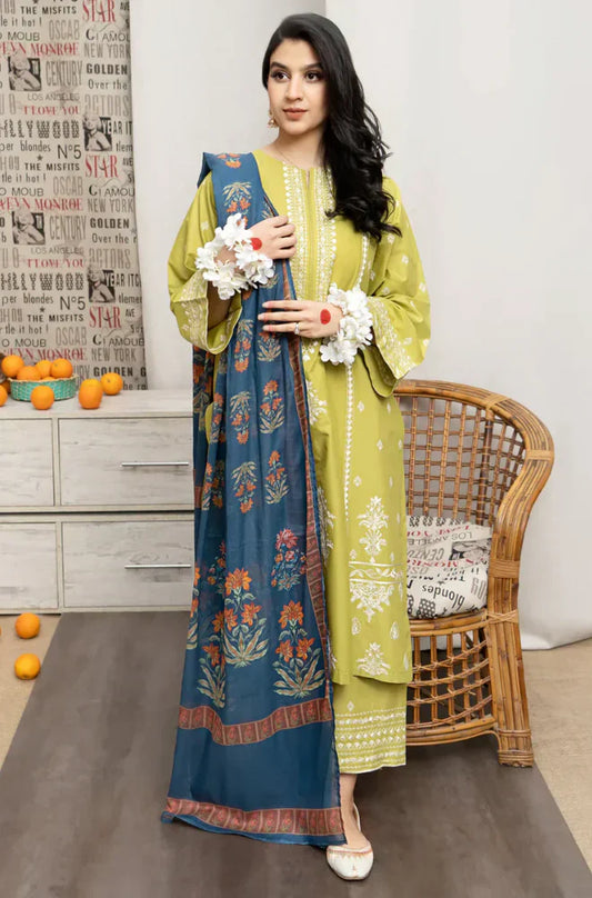 PREMIUM DHANAK 3PC EMBROIDERED SUIT