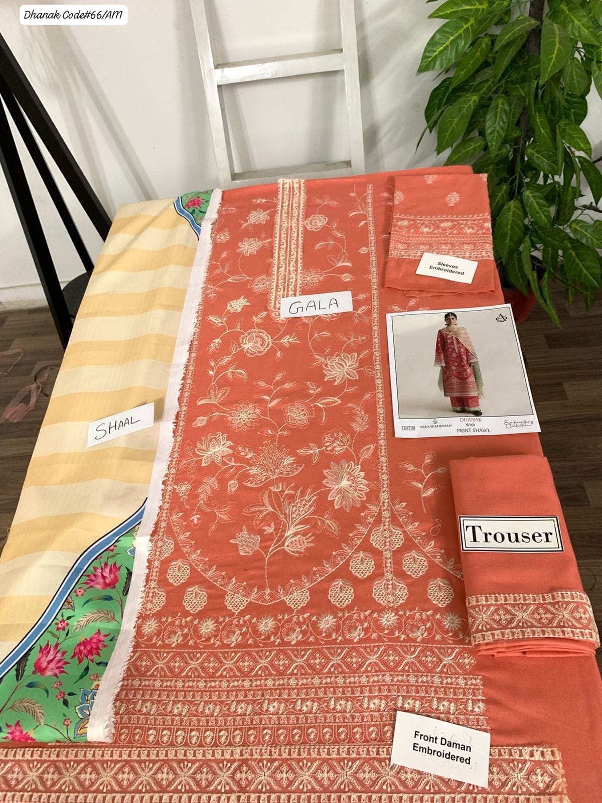 PREMIUM EMBROIDERED DHANAK UNSTITCHED 3PC SUIT