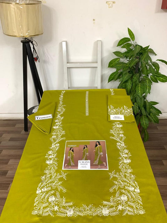 AISLING PREMIUM 2PC EMBROIDERED DHANAK UNSTITCHED SUIT