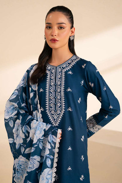 PREMIUM CROSS STICH EMBROIDERED DHANAK UNSTITCHED 3PC SUIT