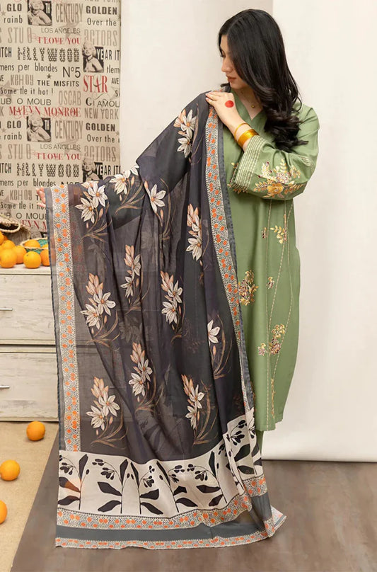 URGE | DHANAK 3 PIECE EMBROIDED UNSTITCHED WINTER SUIT