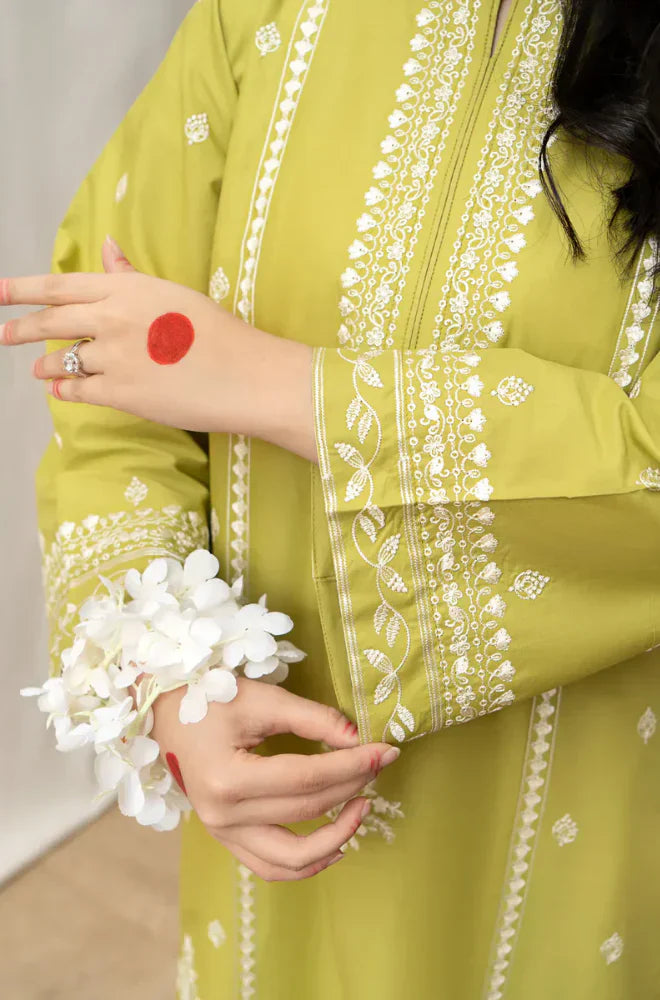 PREMIUM DHANAK 3PC EMBROIDERED SUIT