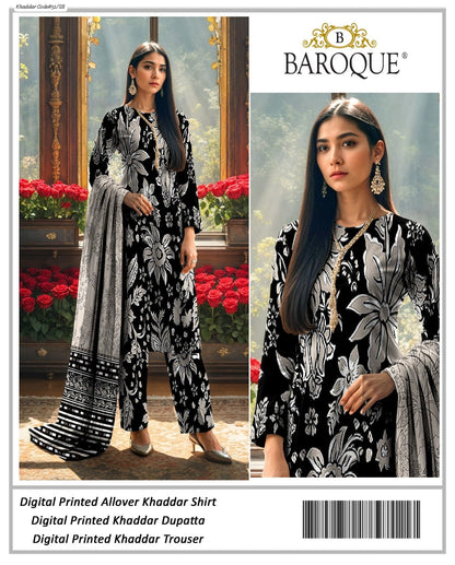 PREMIUM BAROQUE KHADDAR 3PC SUIT