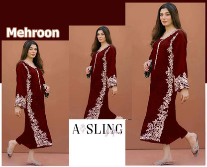 AISLING PREMIUM 2PC EMBROIDERED DHANAK UNSTITCHED SUIT