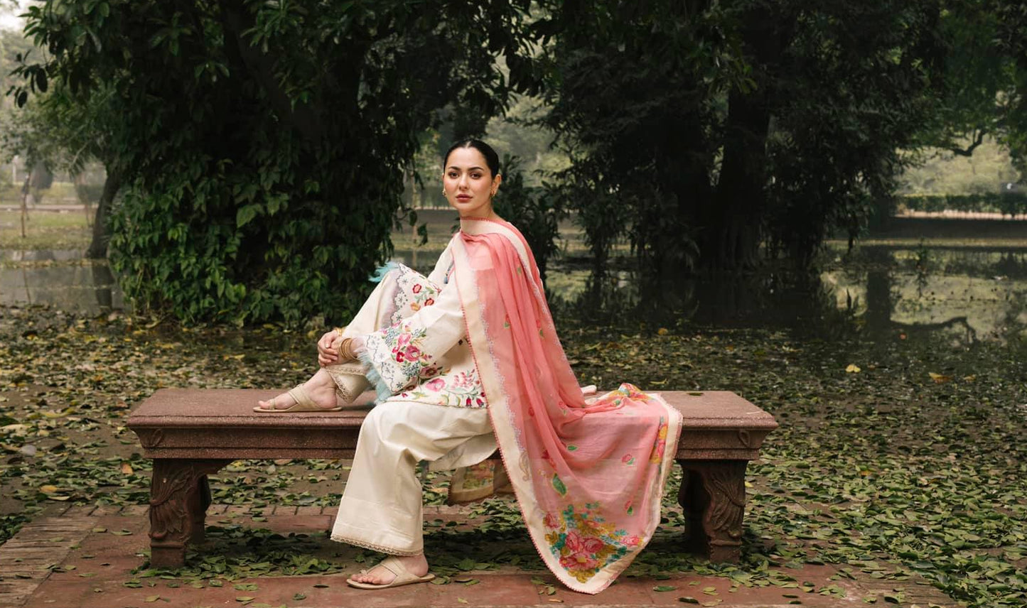 PREMIUM EMBROIDERED DHANAK UNSTITCHED 3PC SUIT