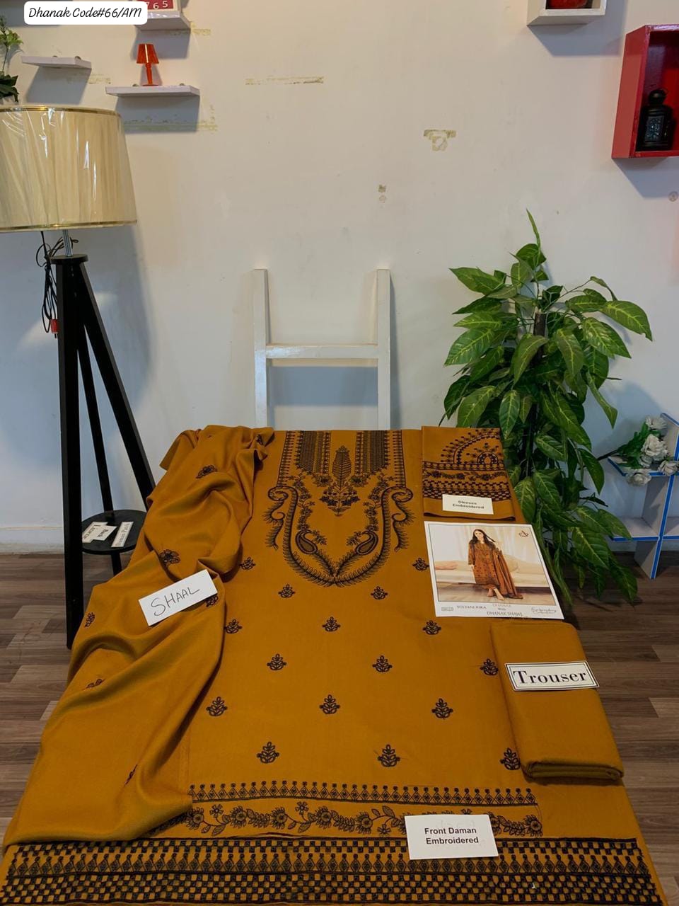 PREMIUM EMBROIDERED DHANAK UNSTITCHED 3PC SUIT