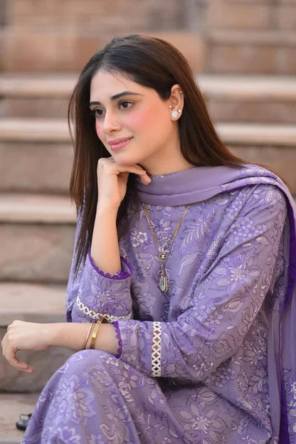 NAKOOSH | DHANAK 3 PIECE EMBROIDED UNSTITCHED WINTER SUIT