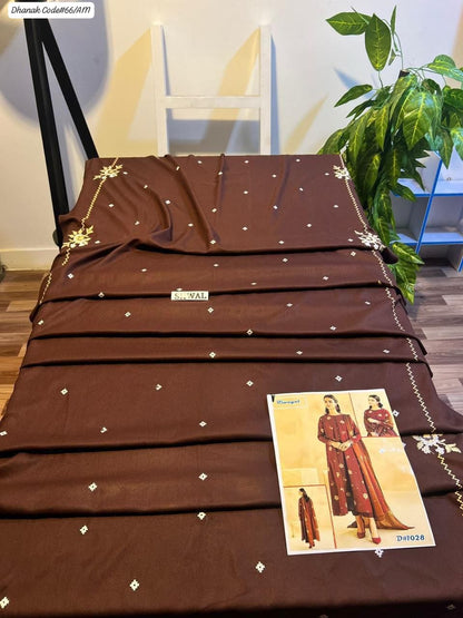 PREMIUM EMBROIDERED DHANAK UNSTITCHED 3PC SUIT