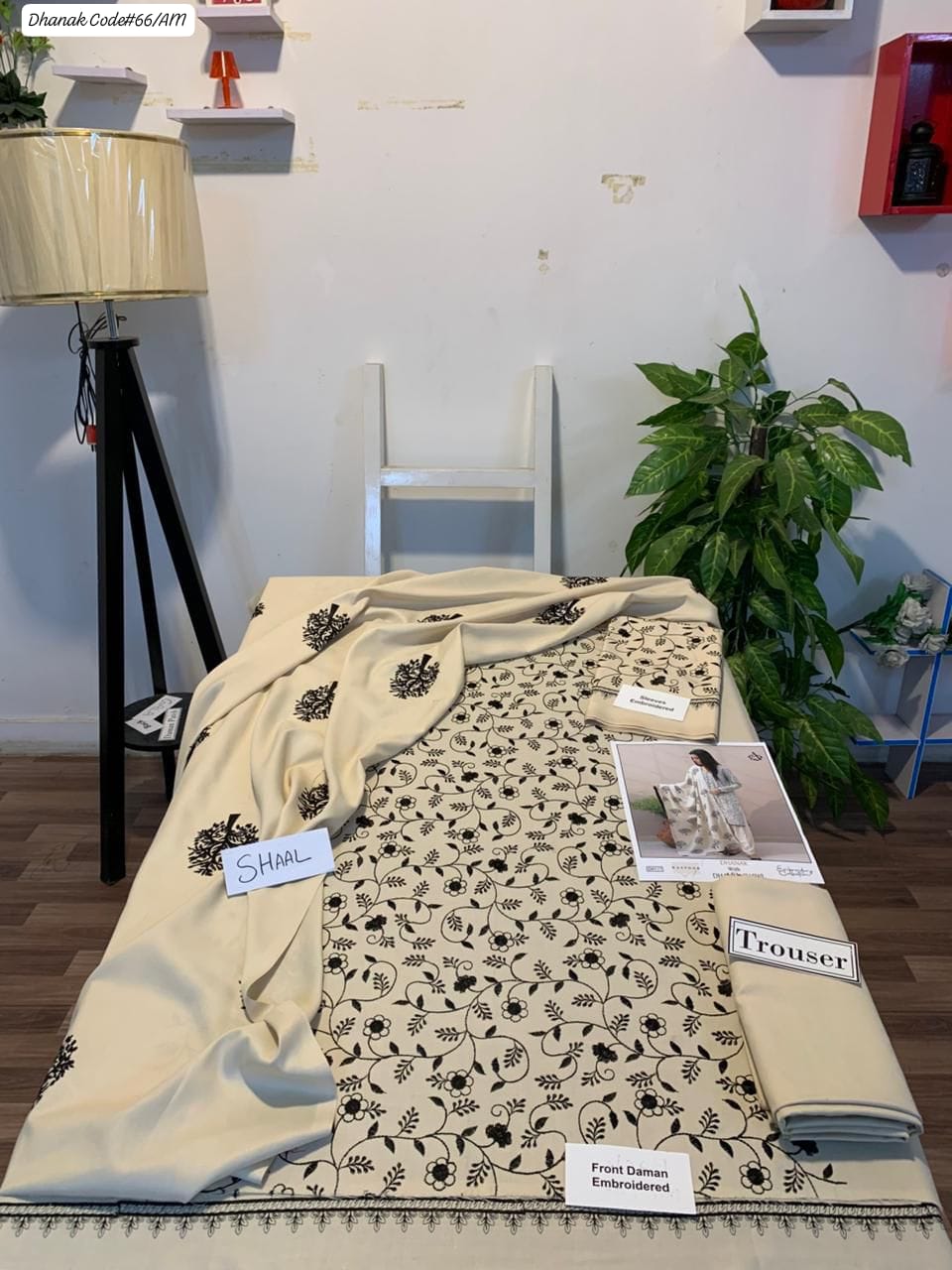 PREMIUM EMBROIDERED DHANAK UNSTITCHED 3PC SUIT