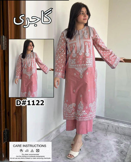 PREMIUM 2PC EMBROIDERED DHANAK UNSTITCHED SUIT