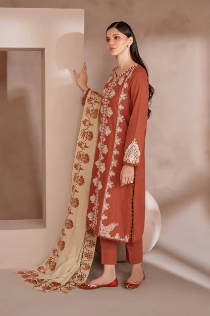 IZNIK EXCLUSIVE EMBROIDERED DHANAK UNSTITCHED 3PC SUIT