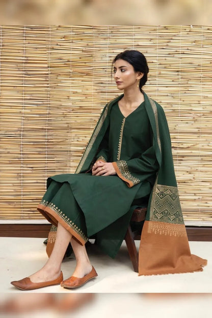 DYOT | DHANAK 3 PIECE BRANDED QUALITY UNSTITCHED WINTER SUIT