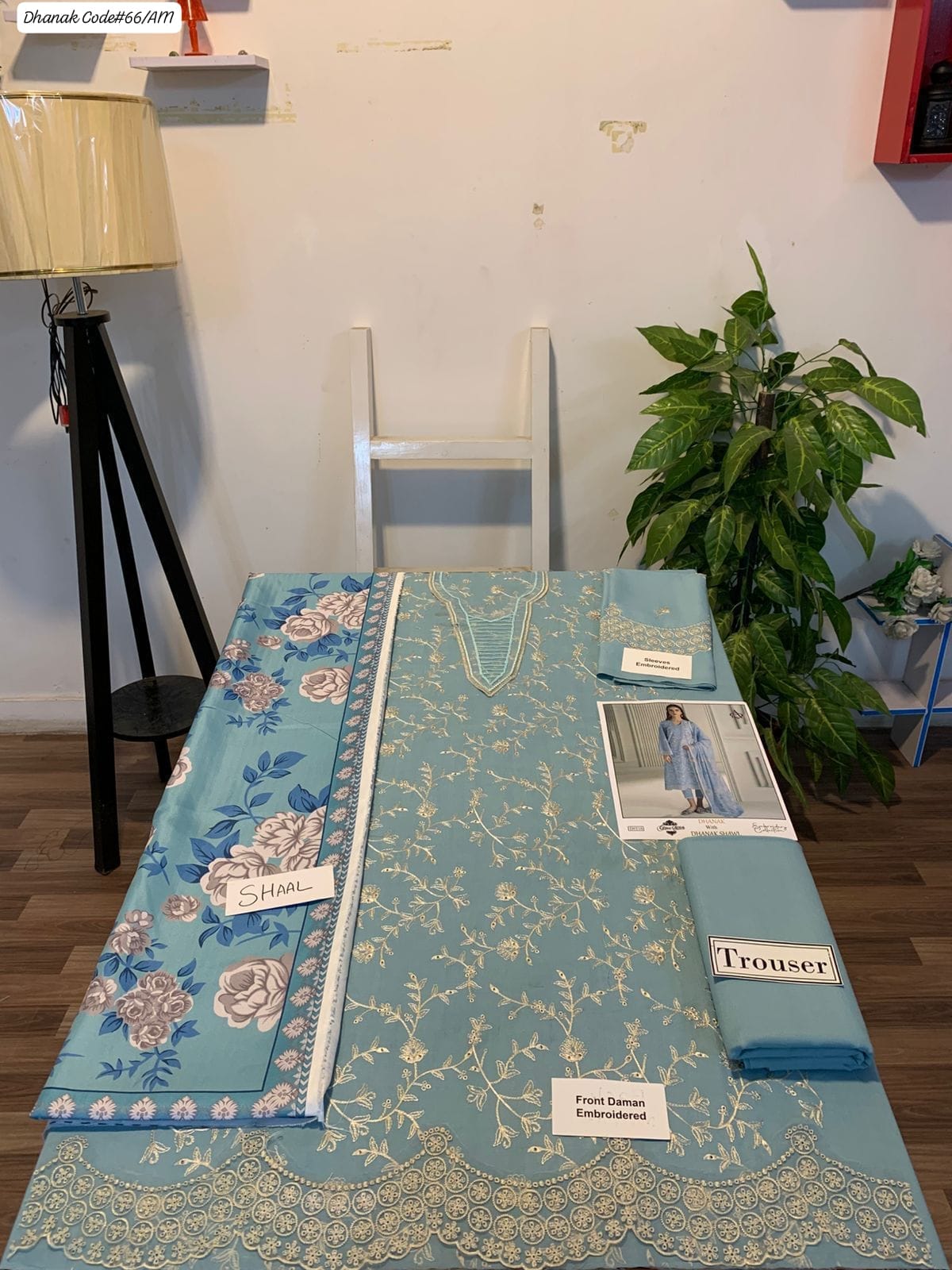 PREMIUM EMBROIDERED DHANAK UNSTITCHED 3PC SUIT