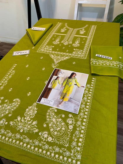 PREMIUM 2PC EMBROIDERED DHANAK UNSTITCHED SUIT