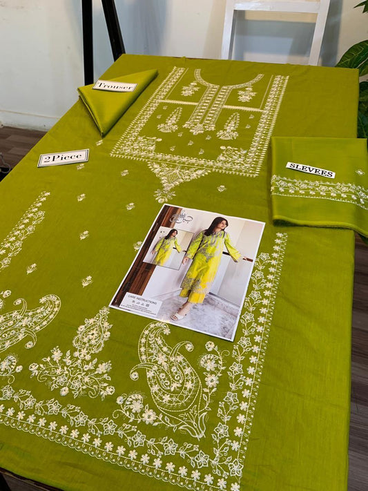 PREMIUM 2PC EMBROIDERED DHANAK UNSTITCHED SUIT