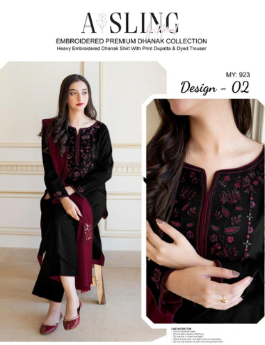 PREMIUM AISLING DHANAK 3PC EMBROIDERED SUIT