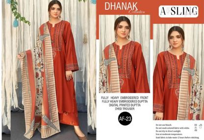 PREMIUM AISLING DHANAK 3PC EMBROIDERED SUIT