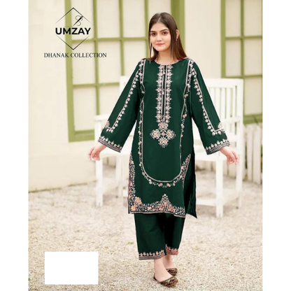 UMZAY PREMIUM EMBROIDERED DHANAK UNSTITCHED 2PC SUIT