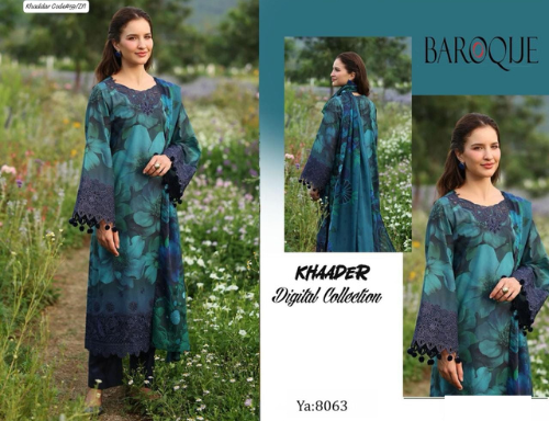 PREMIUM BAROQUE DIGITAL KHADDAR 3PC SUIT