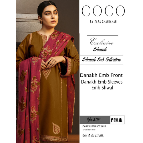 COCO BY ZARA SHAHJAHAN  PREMIUM QUALITY DHANAK 3PC