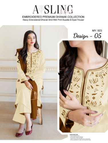PREMIUM AISLING DHANAK 3PC EMBROIDERED SUIT