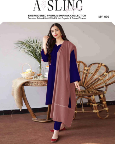 AISLING PREMIUM EMBROIDERED DHANAK UNSTITCHED 3PC SUIT