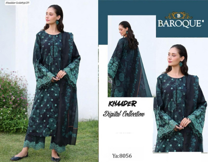 PREMIUM BAROQUE DIGITAL KHADDAR 3PC SUIT