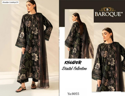 PREMIUM BAROQUE DIGITAL KHADDAR 3PC SUIT