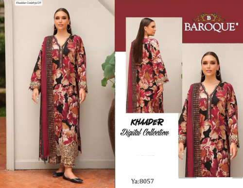 PREMIUM BAROQUE DIGITAL KHADDAR 3PC SUIT